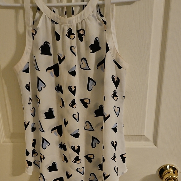 Chaps White Black Pattern Sleeveless Tank Top - Picture 4 of 4